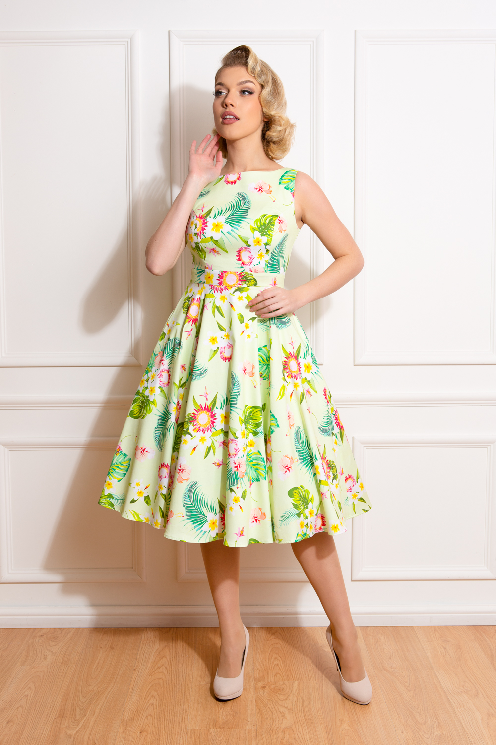 Tropical Floral Swing Dress
